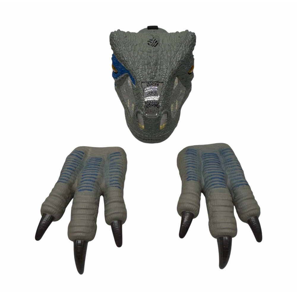 Jurassic World Park Chomp 'n Roar Blue Raptor Mask And Claws Set 2017 Mattel
